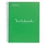 Cahier - a4 (21x29, 7cm) - petits carreaux - 80 pages - couverture rigide vert - spirale - notebook miquelrius ...