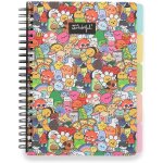 Cahier a4 avec intercalaires - couverture rigide - reliure spirale - personnages wonder - 160 pages carres ...