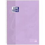 Cahier a4 + oxford - mauve - 80 pages - petits carreaux 5x5