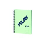 Cahier - a4 - avec spirales - lignes - 80 feuilles - couverture rigide - vert