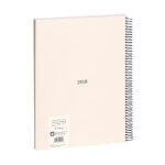 Cahier - a4 - spirales - petits carreaux - 80 feuilles - couverture rigide - beige
