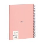 Cahier - a4 - spirales - petits carreaux - 80 feuilles - couverture rigide - rose