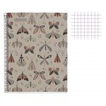 Cahier - a5 14, 8x21(cm) - petits carreaux - 80 pages - couverture en carton - a spirale - miquelrius ...