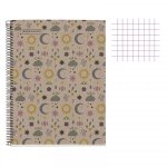 Cahier - a5 14, 8x21(cm) - petits carreaux - 80 pages - couverture en carton - a spirale - miquelrius ...