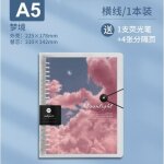 Cahier a5 b5 a feuilles mobiles ultra - epais, coque d�tachable ligne horizontale, recharge, brouillon, ...