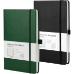 Cahier a5, carnet de notes din a5, cahier lign�, 200 pages, 100 g / m, vert noir, 2 pi�ce, bloc note, ...