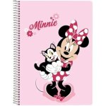 Cahier a5 - safta - minnie mouse naive - 80 feuilles - couverture rigide - quadrillage 4x4 mm