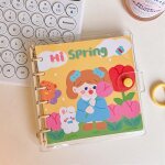 Cahier a bobine ours lapin kawaii, bloc - notes a motif d'animaux de dessin anim� mignon a feuilles mobiles, ...