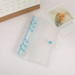 Cahier a feuilles mobiles a5 a6 en pvc transparent, couverture couleur macaron, classeur a 6 anneaux, ...