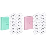 Cahier magntique en cuir pu a6, 2 ensembles, classeur de planification personnelle avec 12 poches, dossier ...