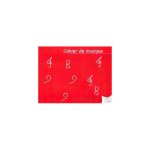 Cahier de musique 6 port�es avec page d'ecriture grands carreaux format italien