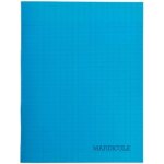 Cahier piqures grand carreaux polypropyl�ne 17x22 32p 90g - bleu