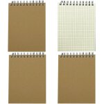 Cahier spirale 4 pices a6 cahier petit carreaux 80 feuilles / 160 pages kraft carnet de notes a6 bloc ...