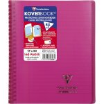 Un cahier a spirale koverbook rose - 17x22 cm - 160 pages lign�es avec marge - papier blanc 90 g - couverture ...