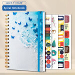Cahier cahier spirale lign� a5 avec autocollants en feuille d'or a