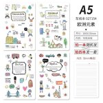 Cahier de voiture a5, 4 pi�ces, dessin anim� cr�atif mignon etudiant ligne de voiture, ins vent petit ...