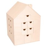 Calendrier de l avent en bois 24 tiroirs 21. 5 x 21. 5 x 30 cm maison