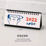 Calendrier de bureau horizontal cr�atif, calendrier d'horloge pour etudiant, petit calendrier, ornements ...