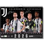 Calendrier mural officiel juventus 2026 collection 44x33 cm noir, spirale m�tallique avec attache, papier ...