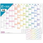 Calendrier mural xxl 2026 a1 + de papier en fran�ais (63 x 89 cm) pli�  rainbow  + agenda annuel a4 gratuit, ...