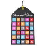 Calendrier du ramadan mubarak kareem en feutre, 40x70cm, compte a rebours, tenture murale, bricolage, ...