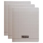 Calligraphe lot de 3 cahiers piqu� polypro 17x22 cm 48 p s�y�s 90g gris