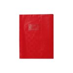 Calligraphe lot de 3 protge - cahiers madras pvc 22 / 100e avec rabat marque page 17x22 rouge