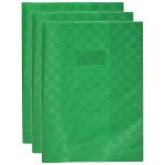 Calligraphe lot de 3 protge - cahiers madras pvc 22 / 100e avec rabat marque page 21x29, 7 vert