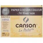 Canson 200317104 pochette de 12 feuilles papier dessin 160 g 24 x 32 cm noir lot de 10
