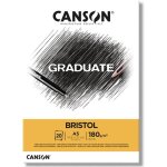 Canson bloc 20 feuilles de dessin graduate bristol a5 180g