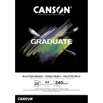 Canson bloc 20f de dessin graduate mixed media a3 240g noir