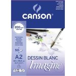 Canson imagine bloc papier a dessin 50 feuilles 200g a3 29, 7 x 42 cm 50 feuilles blanc pur