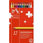 Caran d'ache crayons de couleur swisscolor en etui métal de 12 Caran d'ache crayons de couleur swisscolor en etui métal de 12
