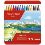 Caran d'ache feutre fibralo, bote mtal de 15