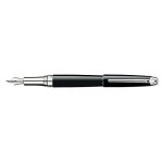 Caran d'ache l�man argent� moyen stylo plume - noir eb�ne