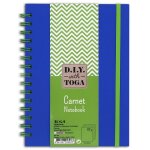 Carnet 10 x 15 cm bicolore vert bleu 60 pages vert 100 g sur m spirale