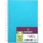 Carnet de 50 feuilles notes et dessin format a6 120g spiral couverture polypro, bleu