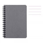 Carnet - 9x14 cm - lignes - 100 pages - couverture gris - spirale
