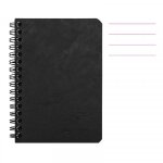 Carnet - 9x14 cm - lignes - 100 pages - couverture noir - spirale