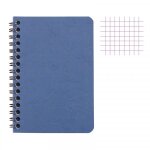 Carnet - 9x14 cm - petits carreaux - 100 pages - couverture bleu - spirale