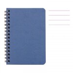 Carnet - a5 - 14, 8x21cm - lignes - 100 pages - couverture bleu - spirale