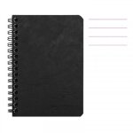 Carnet - a5 - 14, 8x21cm - lignes - 100 pages - couverture noir - spirale