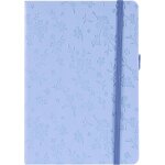 Carnet a5, floral bleu, 80 pages quadrill�es, 80 g / m, avec elastique et boucle pour stylo, fsc mixte ...