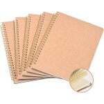Carnets a5 grille - lot de 5 cahiers couverture kraft, 100 pages (50 feuilles) - bloc - notes bureau, ...