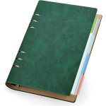 Carnet a5 rechargeable - classeur a5 - carnet a 4 anneaux - notebook rechargeable 14x21cm - pu cuir vert ...