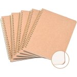 Carnets a5 vierges - lot de 5 cahiers couverture kraft, 100 pages (50 feuilles) - bloc - notes bureau, ...