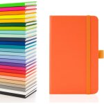 Carnet a6 avec pages lignes, passant pour stylo et poche, papier reli extensible (orange)
