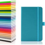 Carnet a6 avec pages lignes, passant pour stylo et poche, papier reli extensible (sarcelle)