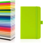 Carnet a6 avec pages lignes, passant pour stylo et poche, papier reli extensible (vert citron)