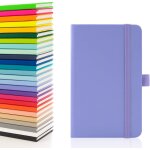 Carnet a6 avec pages lignes, passant pour stylo et poche, papier reli extensible (violet pastel)